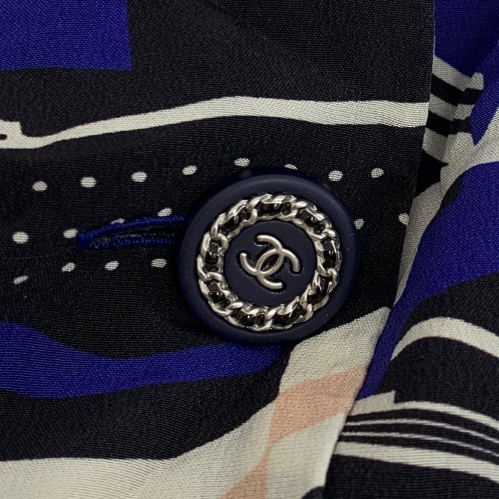 Chanel Multicolor Geometric Pattern Printed Silk … - image 5